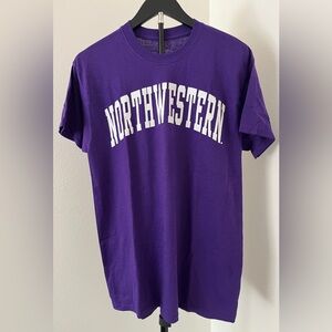 Fanatics Northwestern Purple Short Sleeve Tee with White Lettering